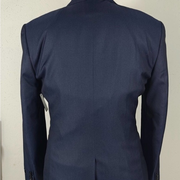 Express Navy & Black Tailored One ButtonTuxedo Sport Coat Dinner Jacket,Size 38R - Picture 2 of 15